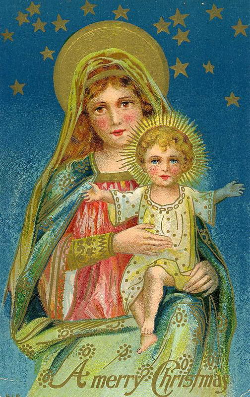 Victorian Madonna & Child Christmas Greeting Card