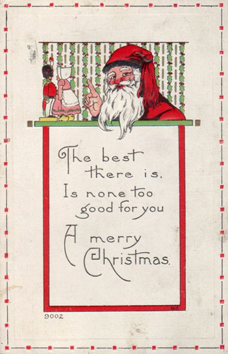 Vintage Santa Christmas Greeting Card Early 1900s