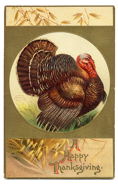 Vintage Thanksgiving Turkey Greeting Card | Victorian Era