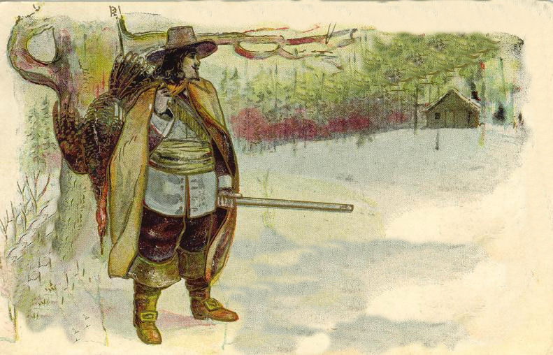 Victorian Cowboy Winter Scene Vintage Greeting Card