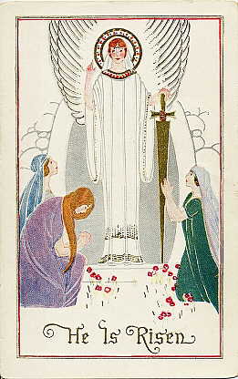 He Is Risen Easter Greeting Card - Art Nouveau Religious