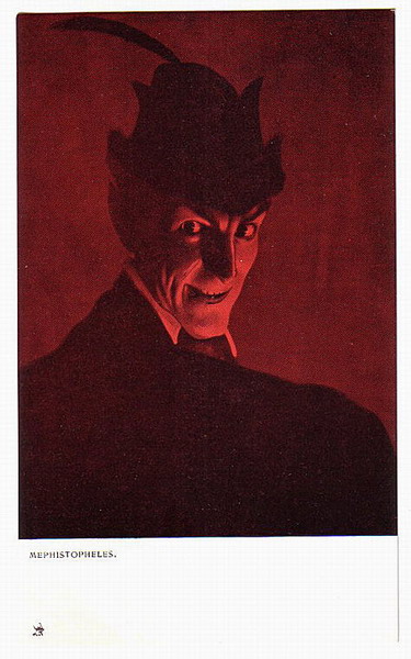 Vintage Mephistopheles Devil Halloween Greeting Card, Early 1900s