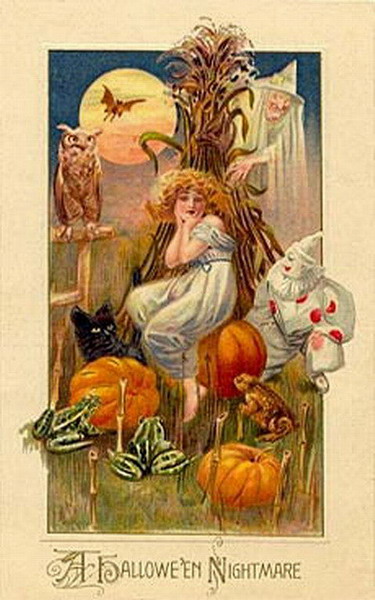 A Halloween Nightmare Vintage Greeting Card - Victorian Era