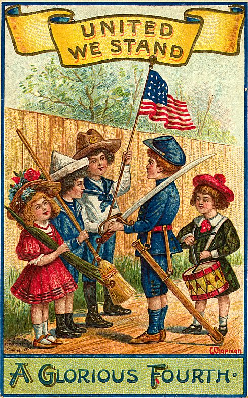 United We Stand Fourth of July Vintage Greeting Card