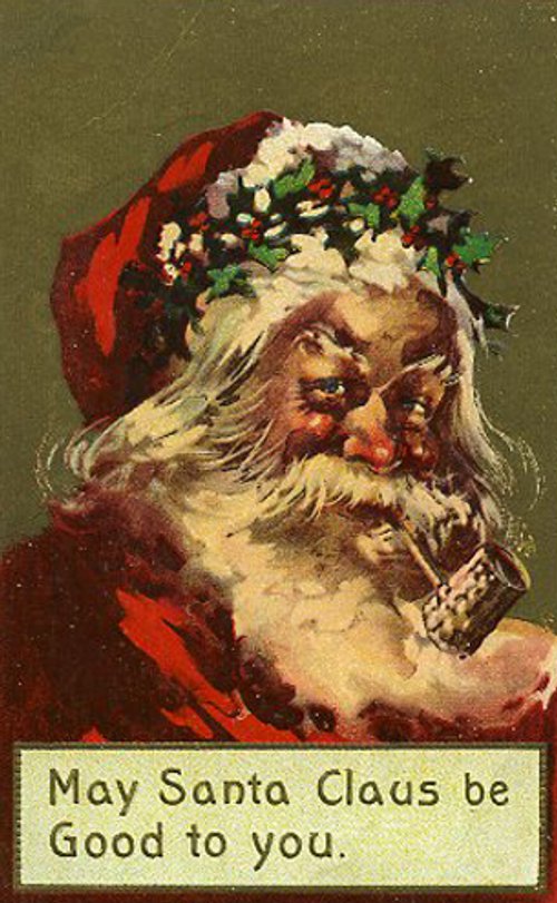 Victorian Santa Claus Christmas Greeting Card 1890s