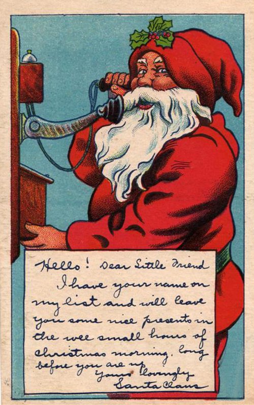 Vintage Santa Claus Christmas Greeting Card Early 1900s