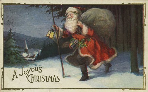 Vintage Santa Christmas Greeting Card Edwardian Era