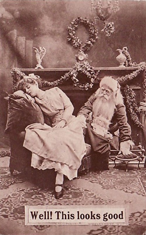 Victorian Santa & Mrs. Claus Christmas Greeting Card