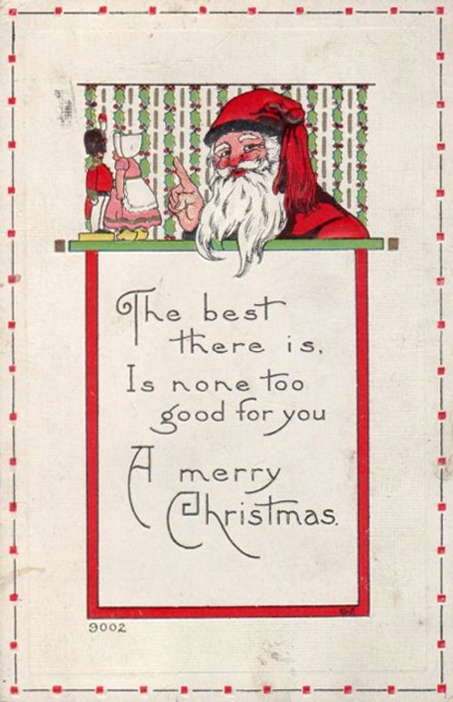 Vintage Santa Christmas Greeting Card Early 1900s