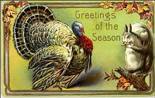 Vintage Thanksgiving Turkey Greeting Card, Victorian Era