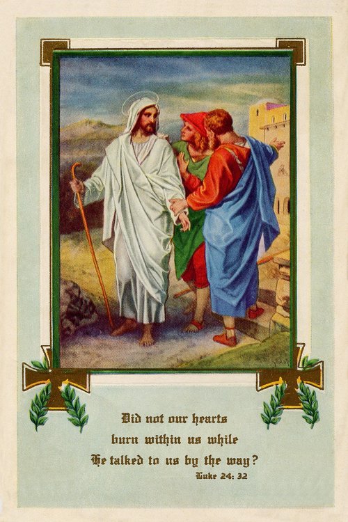 Biblical Road to Emmaus Easter Religious Greeting Card