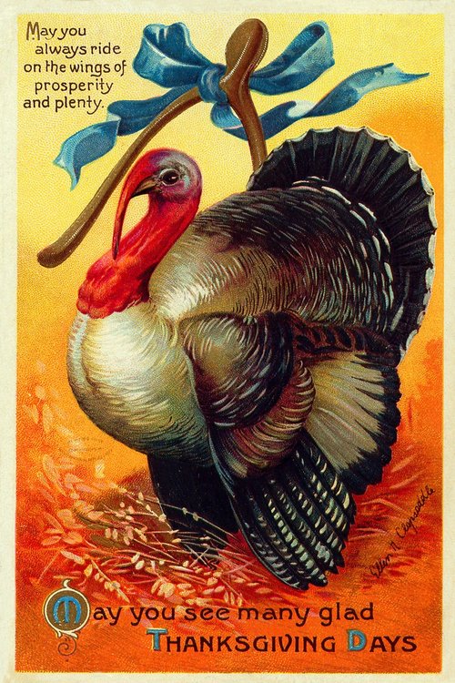 Vintage Thanksgiving Turkey Greeting Card | Early 1900s Prosperity