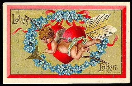 Victorian Cupid Love Letter Valentine Greeting Card