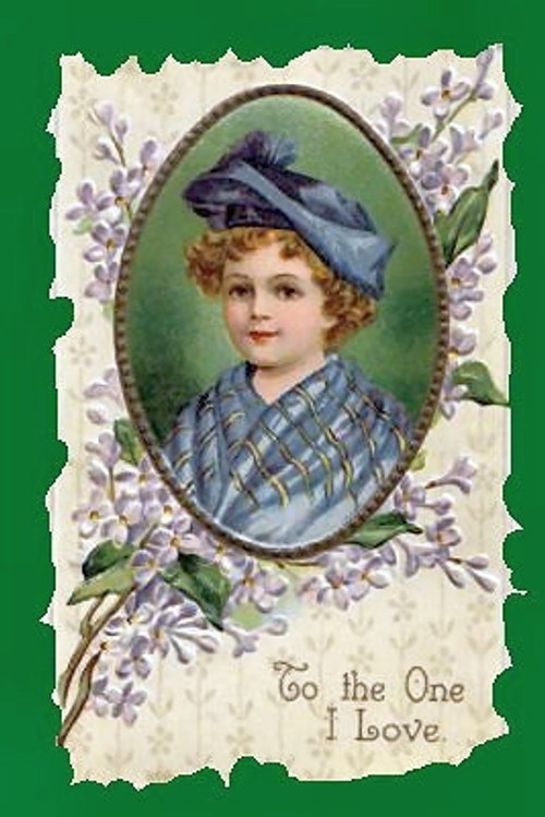 Victorian Lilac Love Card - Edwardian Child Portrait Greeting