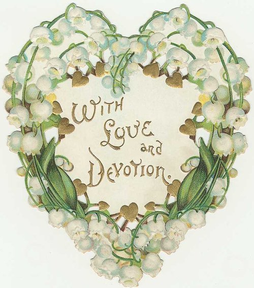Victorian Lily of the Valley Love Devotion Greeting Card