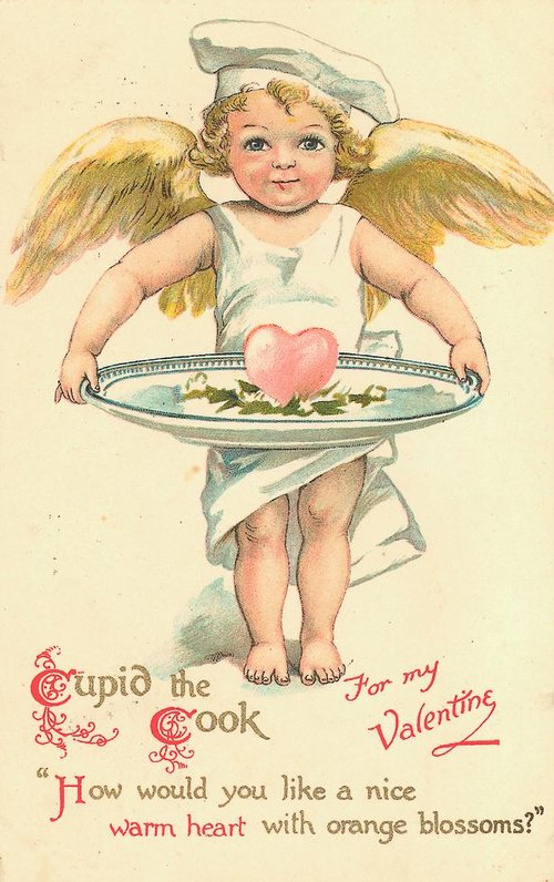 Cupid the Cook Valentine's Day Greeting Card, Early 1900s