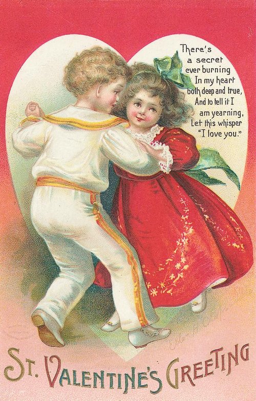 Victorian St. Valentine's Greeting: Cherub Love Letter, 1890s