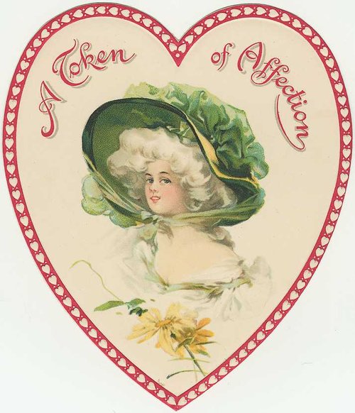Victorian 'Token of Affection' Heart-Shaped Valentine Card