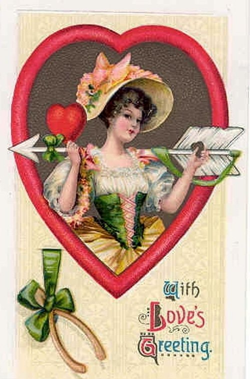 Victorian With Love Greeting Card Die-Cut Heart