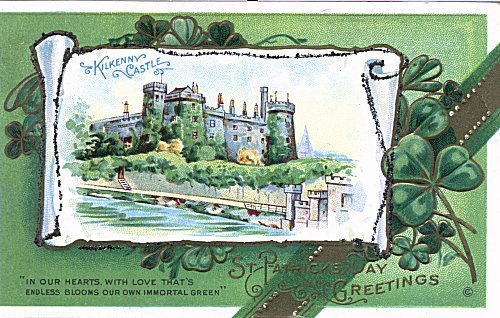 Kilkenny Castle St. Patrick's Day Greeting Card, Vintage Irish