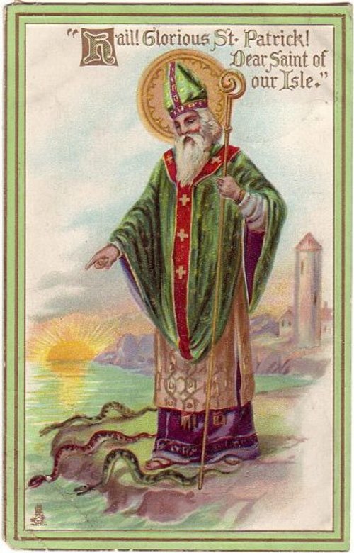 Vintage St. Patrick's Day Greeting Card - Saint Patrick Illustration