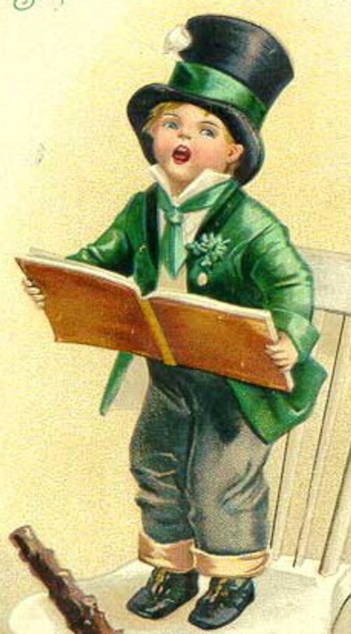 Vintage St. Patrick's Day Greeting Card - Irish Leprechaun with Book