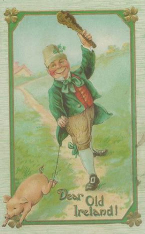Dear Old Ireland! Vintage St. Patrick's Day Leprechaun Greeting Card