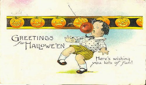 Vintage Halloween Greeting Card with Jack-o-Lantern Border, Early 1900s