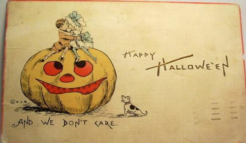 Vintage Halloween Jack O'Lantern Greeting Card Early 1900s