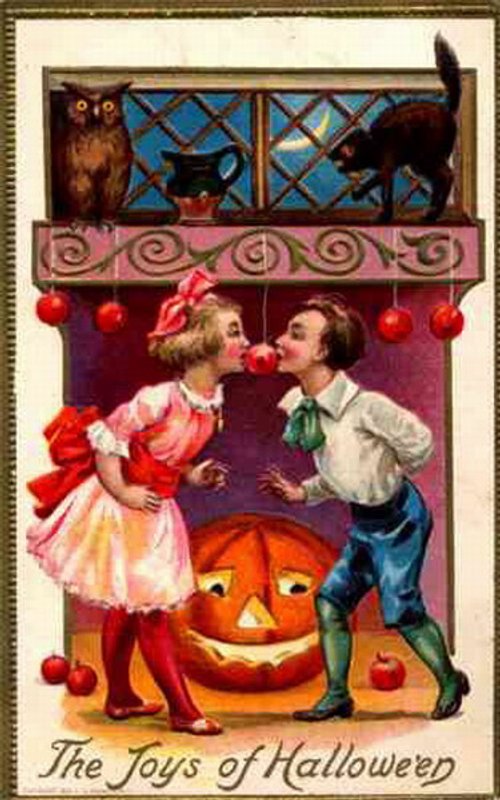 Vintage Halloween Greeting Card with Jack-o'-Lantern & Children