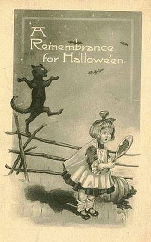 Victorian Halloween Greeting Card 'A Remembrance for Halloween'