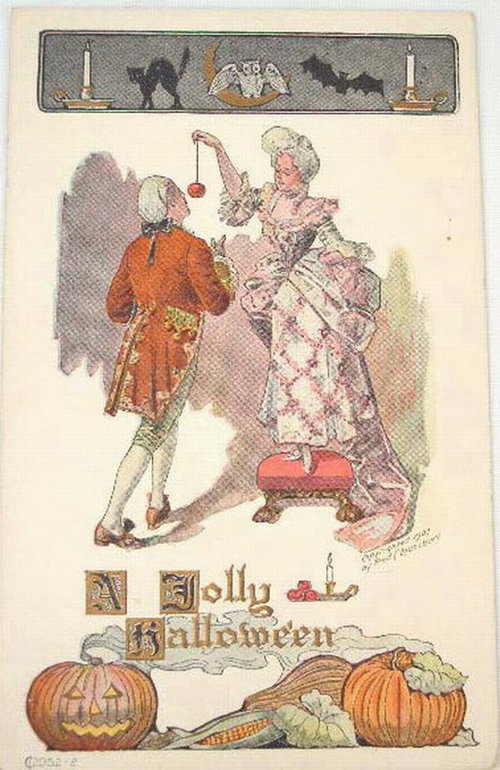 Vintage 'A Jolly Halloween' Greeting Card - Victorian Era