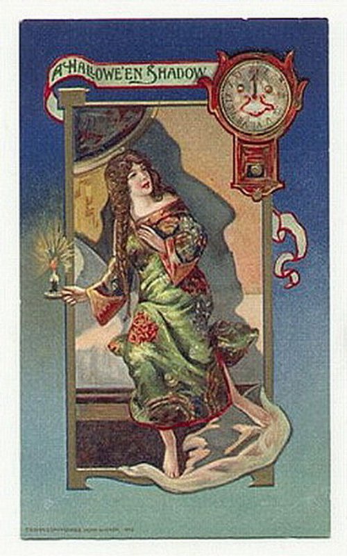 Halloween Shadow Vintage Greeting Card - Edwardian Era