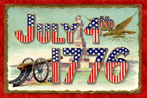 Vintage July 4th 1776 Greeting Card Patriotic Eagle